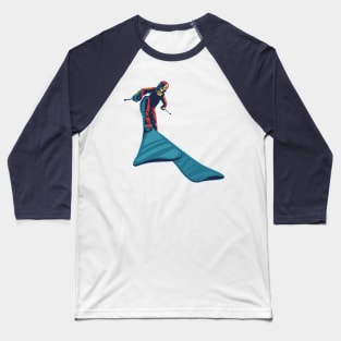 Addicted to Powder Retro Ski Poster Baseball T-Shirt